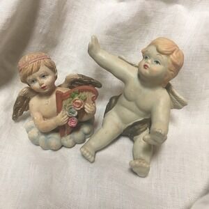 Lot Of 2 Vintage Angel Baby Figurines